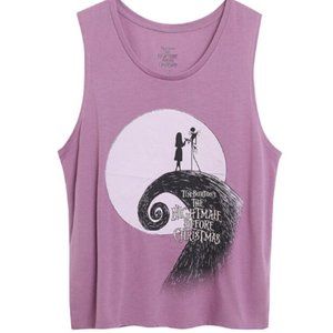 Tim Burton Nightmare before Christmas sleeveless crop tee shirt